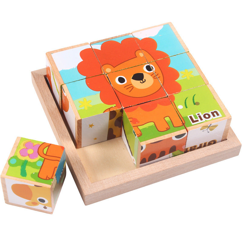 Wooden Jigsaw 3D Puzzle Six-face Picture
