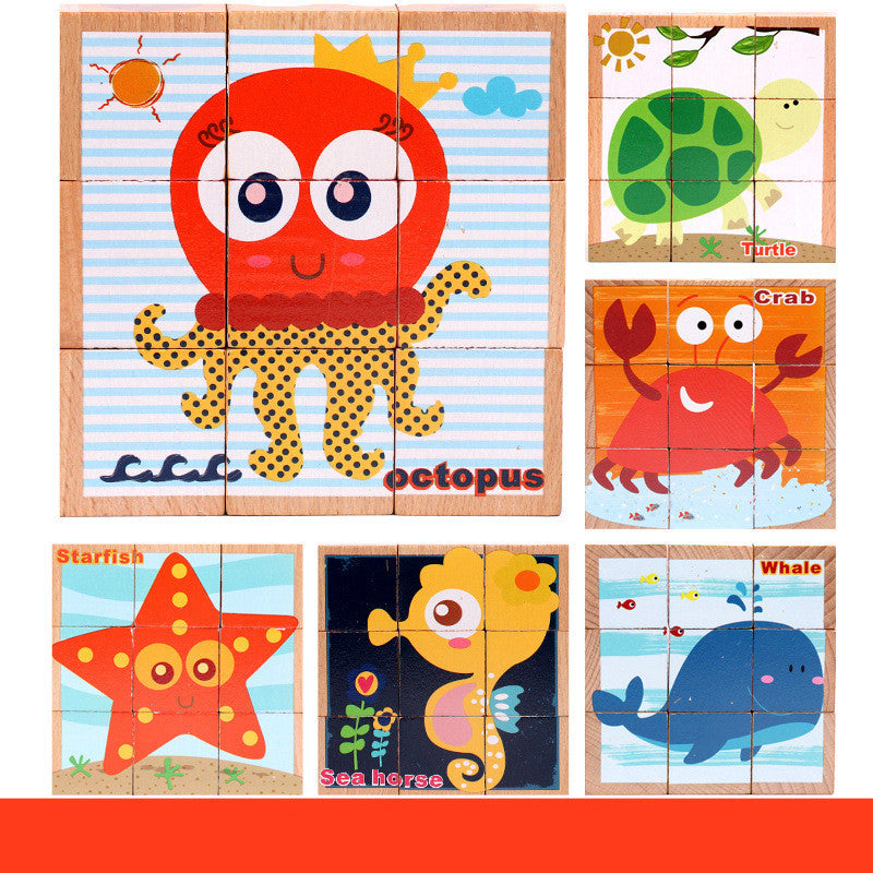 Wooden Jigsaw 3D Puzzle Six-face Picture