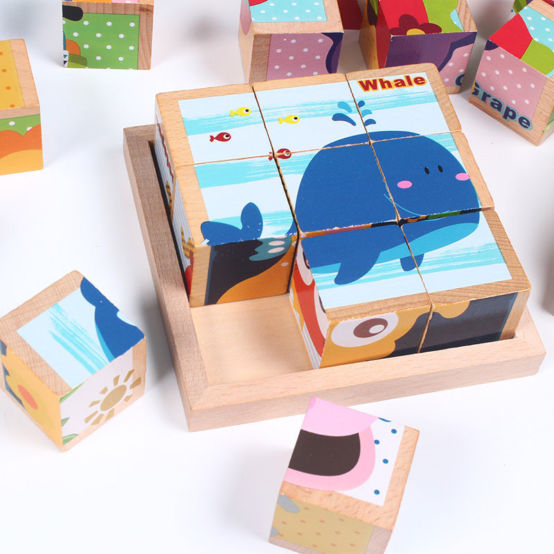 Wooden Jigsaw 3D Puzzle Six-face Picture