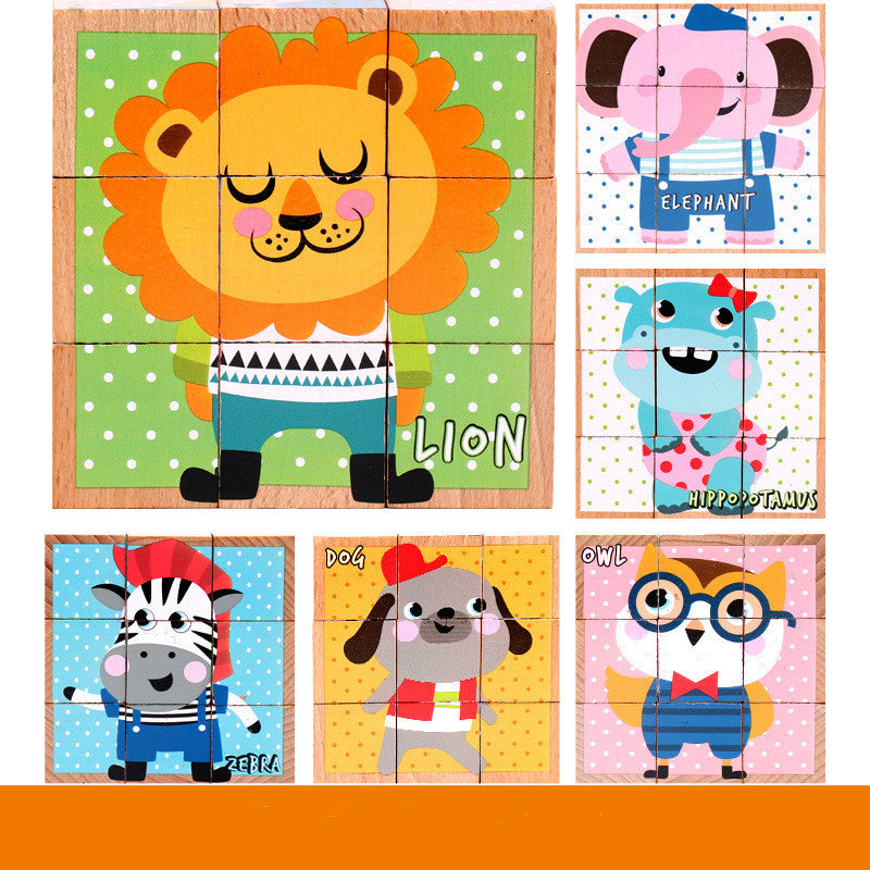 Wooden Jigsaw 3D Puzzle Six-face Picture