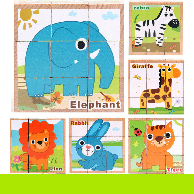 Wooden Jigsaw 3D Puzzle Six-face Picture
