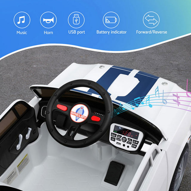 Kids Electric Ride On Car Licensed GT350 Remote White